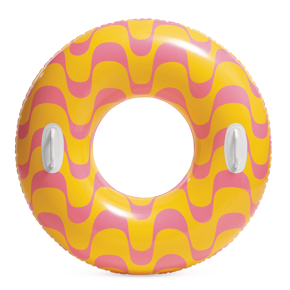 FLOTADOR INFLABLE INTEX REDONDO CON SUJETADORES 91 CM WAVY DREAMS TUBE NARANJO - 1