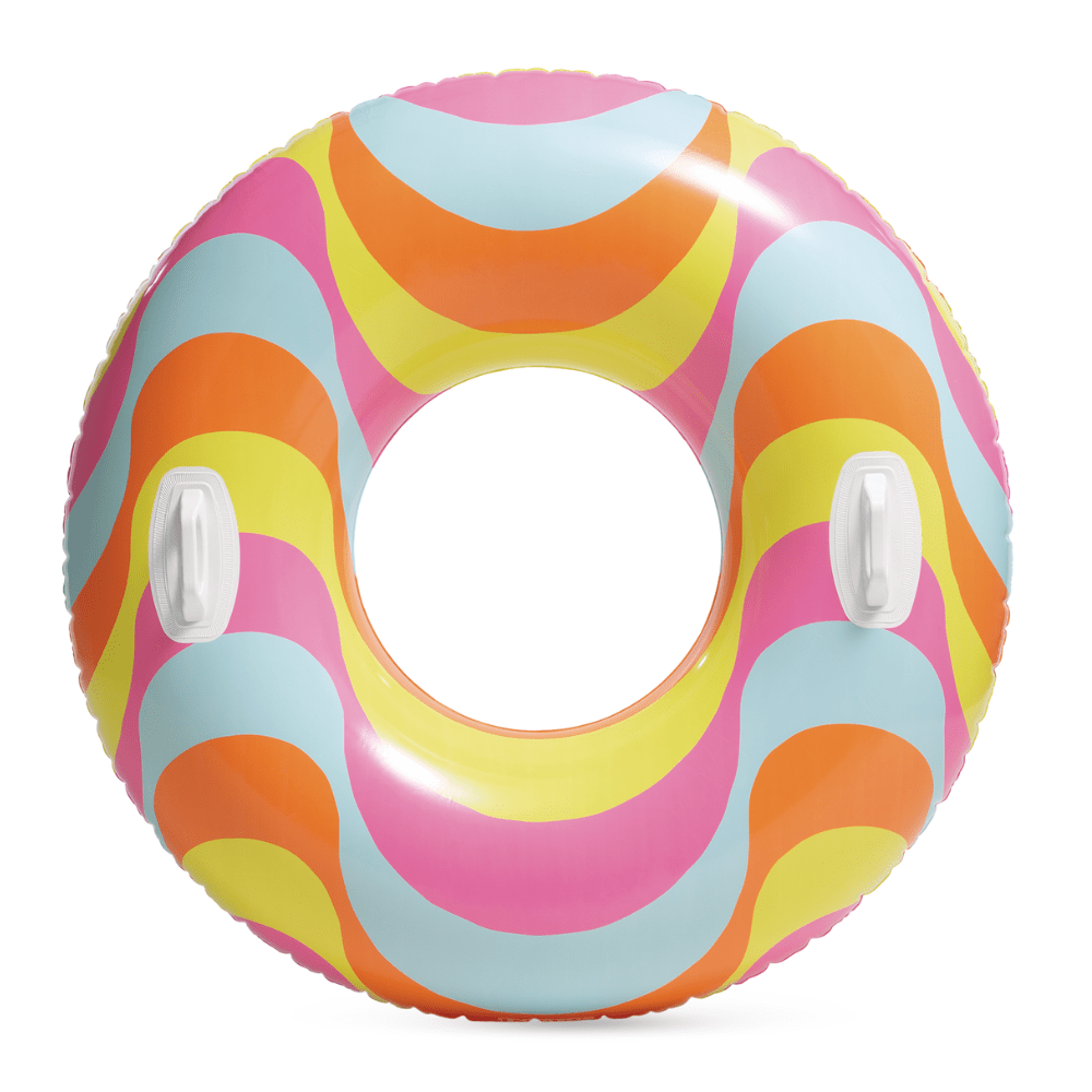 FLOTADOR INFLABLE INTEX REDONDO CON SUJETADORES 114 CM TIMELESS TUBE ONDAS - 1