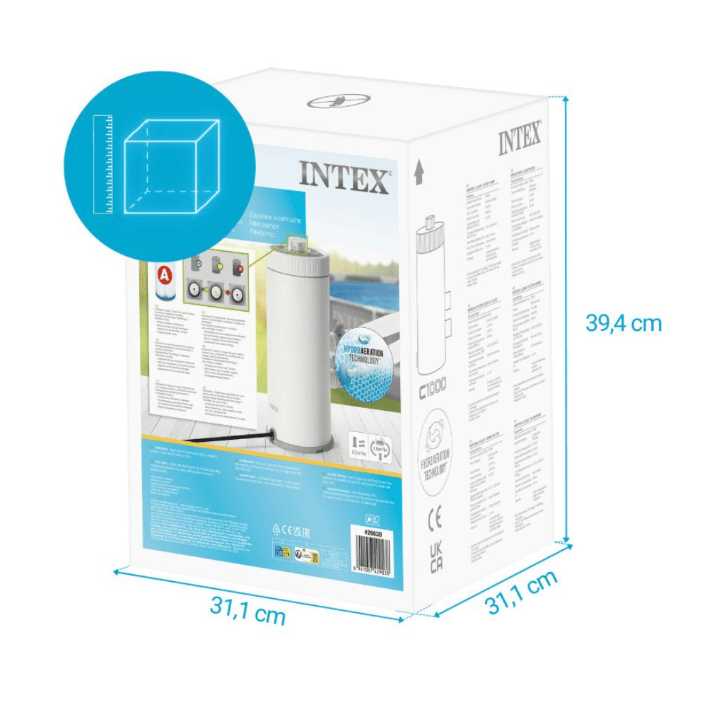 BOMBA INTEX PARA PISCINA 3.785 LTS/HR FILTER PUMPS + FILTRO TIPO A - 7