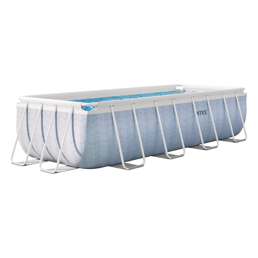 PISCINA ESTRUCTURAL INTEX PRISMA FRAME CHEVRON SET 400X200X100 CM + BOMBA + ESCALERA - 1