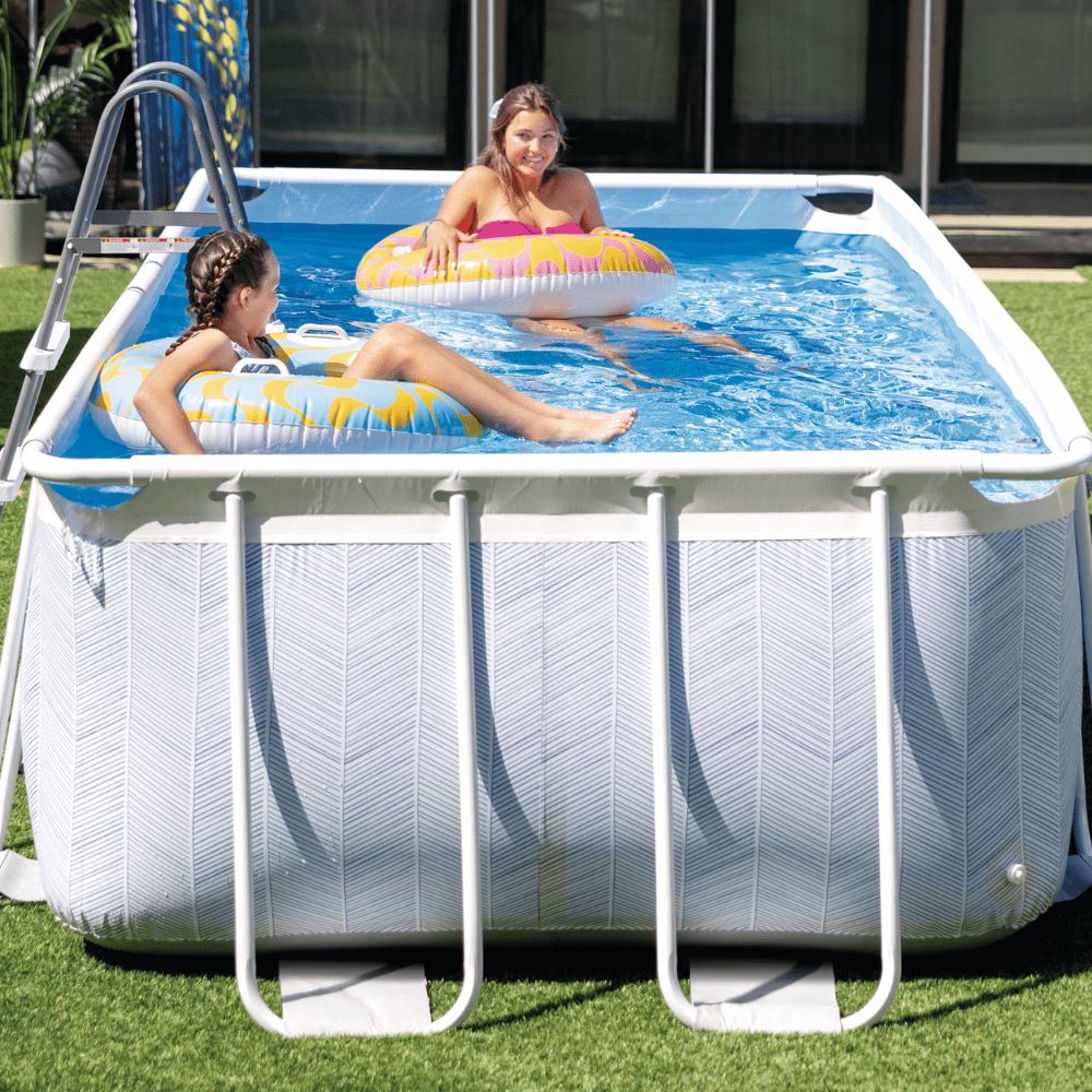 PISCINA ESTRUCTURAL INTEX PRISMA FRAME CHEVRON SET 400X200X100 CM + BOMBA + ESCALERA - 2