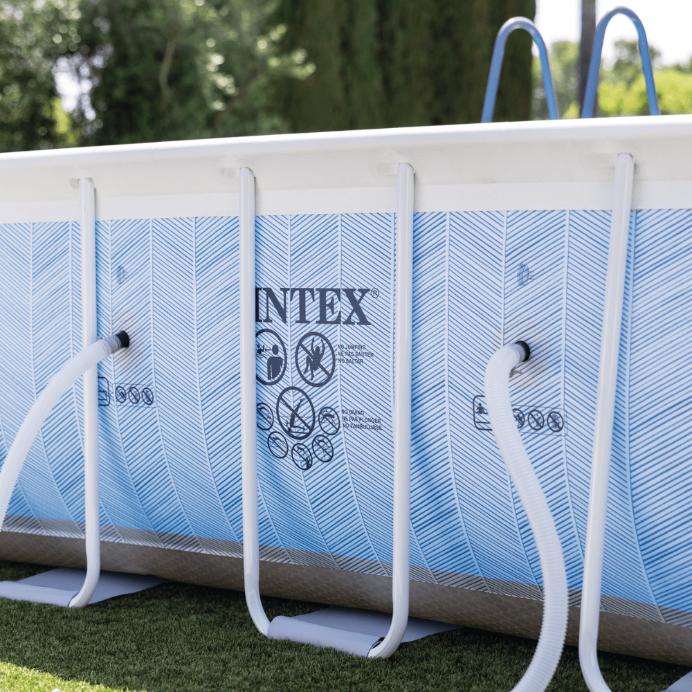 PISCINA ESTRUCTURAL INTEX PRISMA FRAME CHEVRON SET 400X200X100 CM + BOMBA + ESCALERA - 3