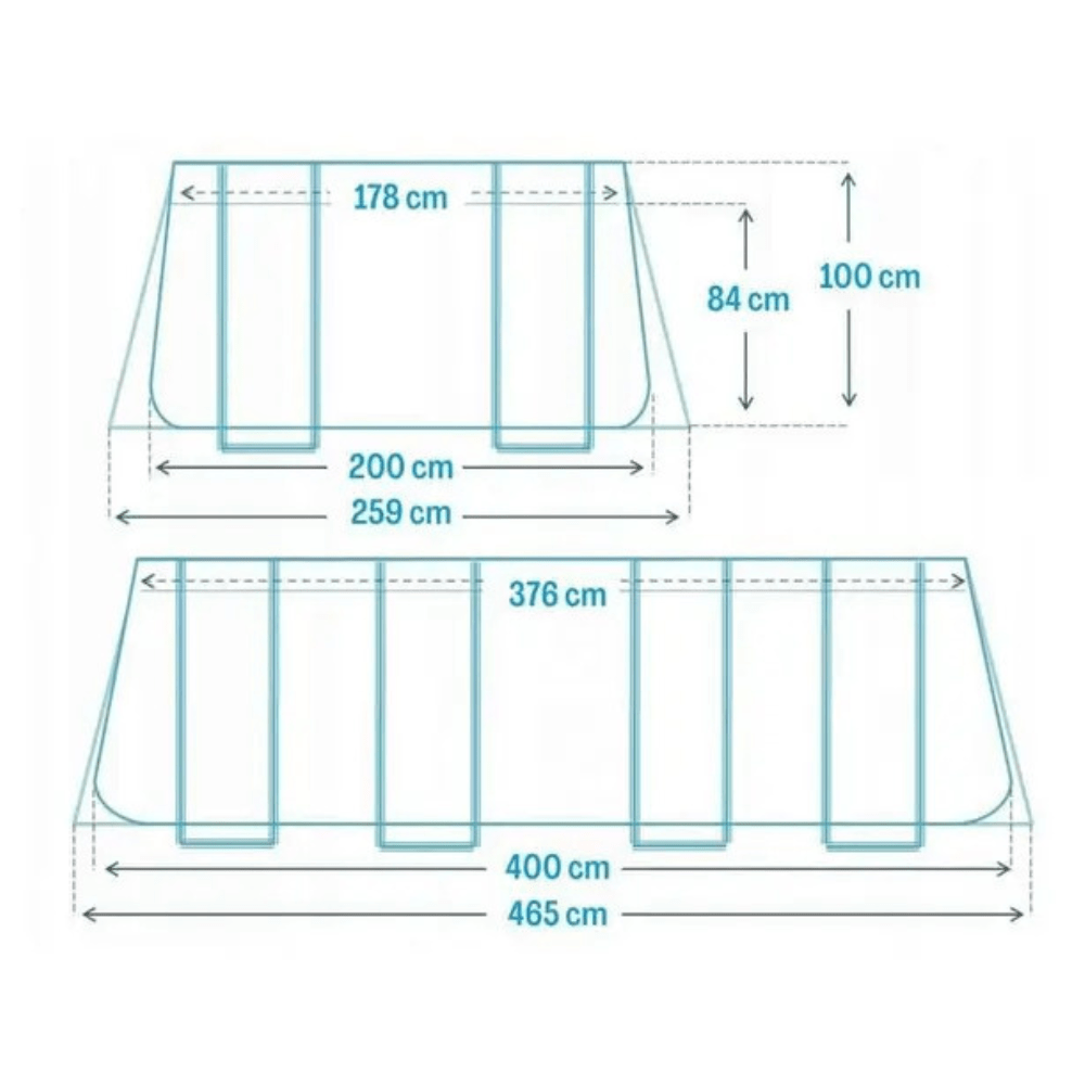 PISCINA ESTRUCTURAL INTEX PRISMA FRAME CHEVRON SET 400X200X100 CM + BOMBA + ESCALERA - 9