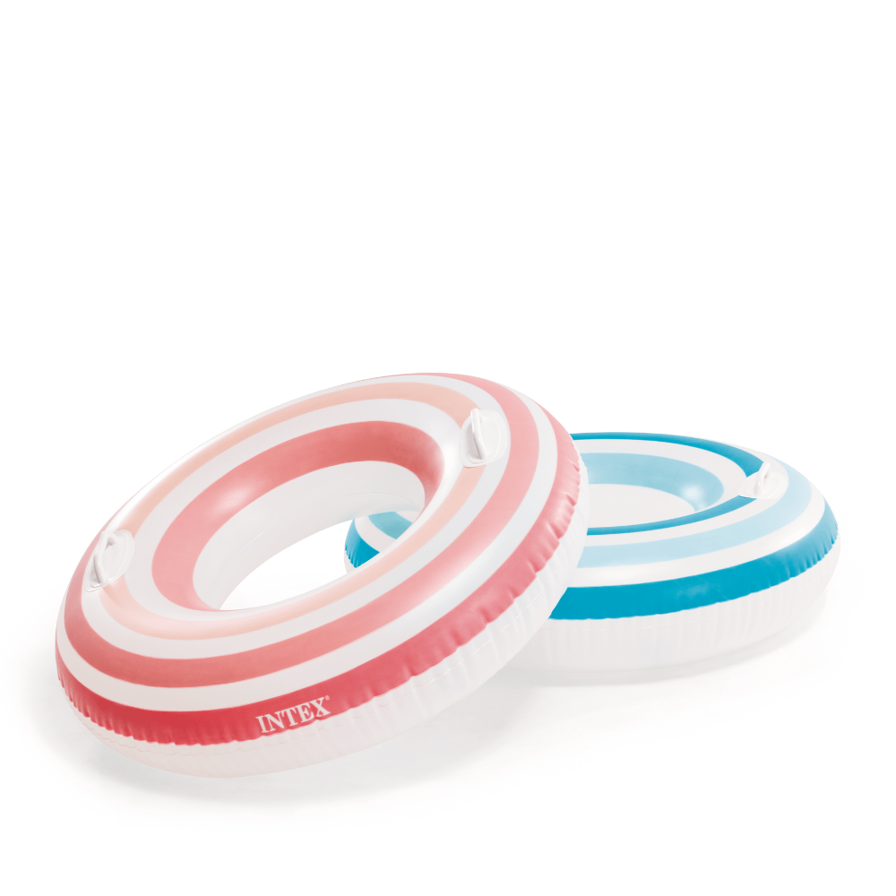 FLOTADOR INFLABLE REDONDO INTEX CON SUJETADORES 91 CM STRIPED DREAMS AZUL - 3