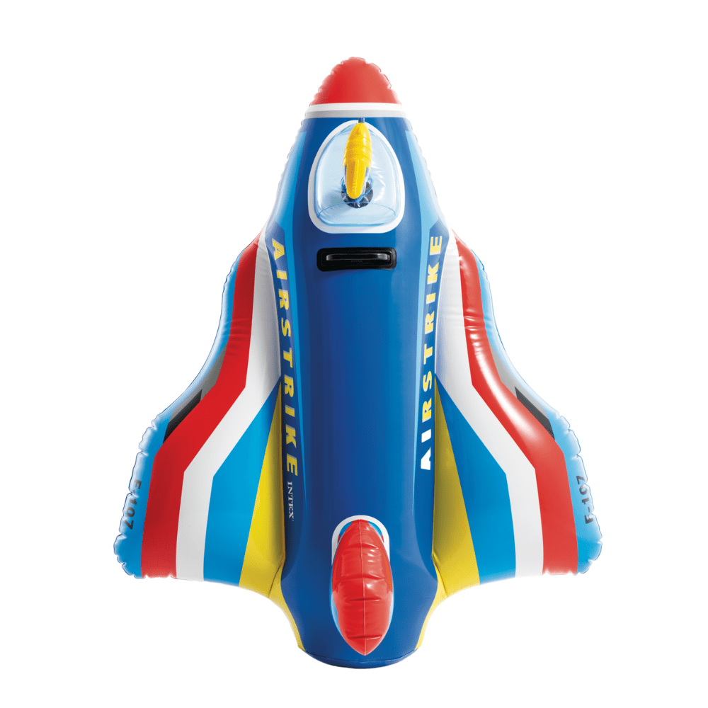 FLOTADOR INFLABLE INTEX AVION CON PISTOLA DE AGUA 117X104 CM JET FIGHTER RIDE ON AZUL - 3