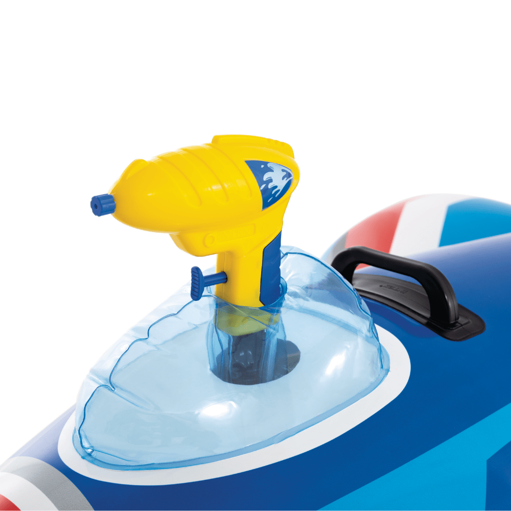 FLOTADOR INFLABLE INTEX AVION CON PISTOLA DE AGUA 117X104 CM JET FIGHTER RIDE ON AZUL - 5