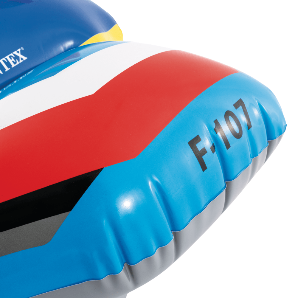 FLOTADOR INFLABLE INTEX AVION CON PISTOLA DE AGUA 117X104 CM JET FIGHTER RIDE ON AZUL - 6