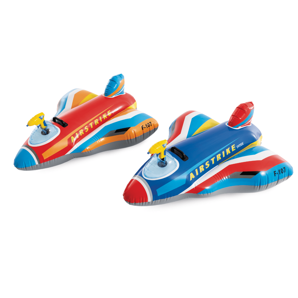 FLOTADOR INFLABLE INTEX AVION CON PISTOLA DE AGUA 117X104 CM JET FIGHTER RIDE ON AZUL - 7