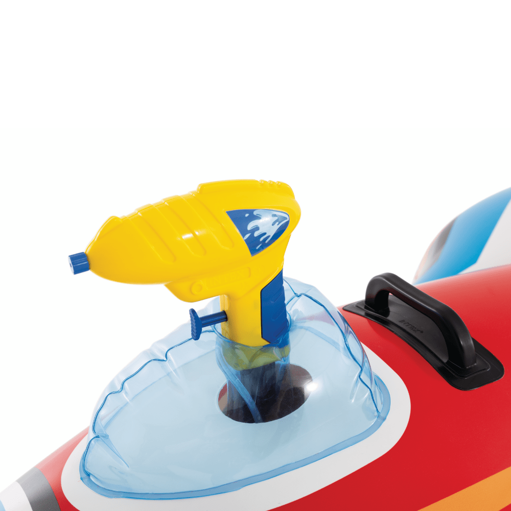 FLOTADOR INFLABLE INTEX AVION CON PISTOLA DE AGUA 117X104 CM JET FIGHTER RIDE ON ROJO - 5