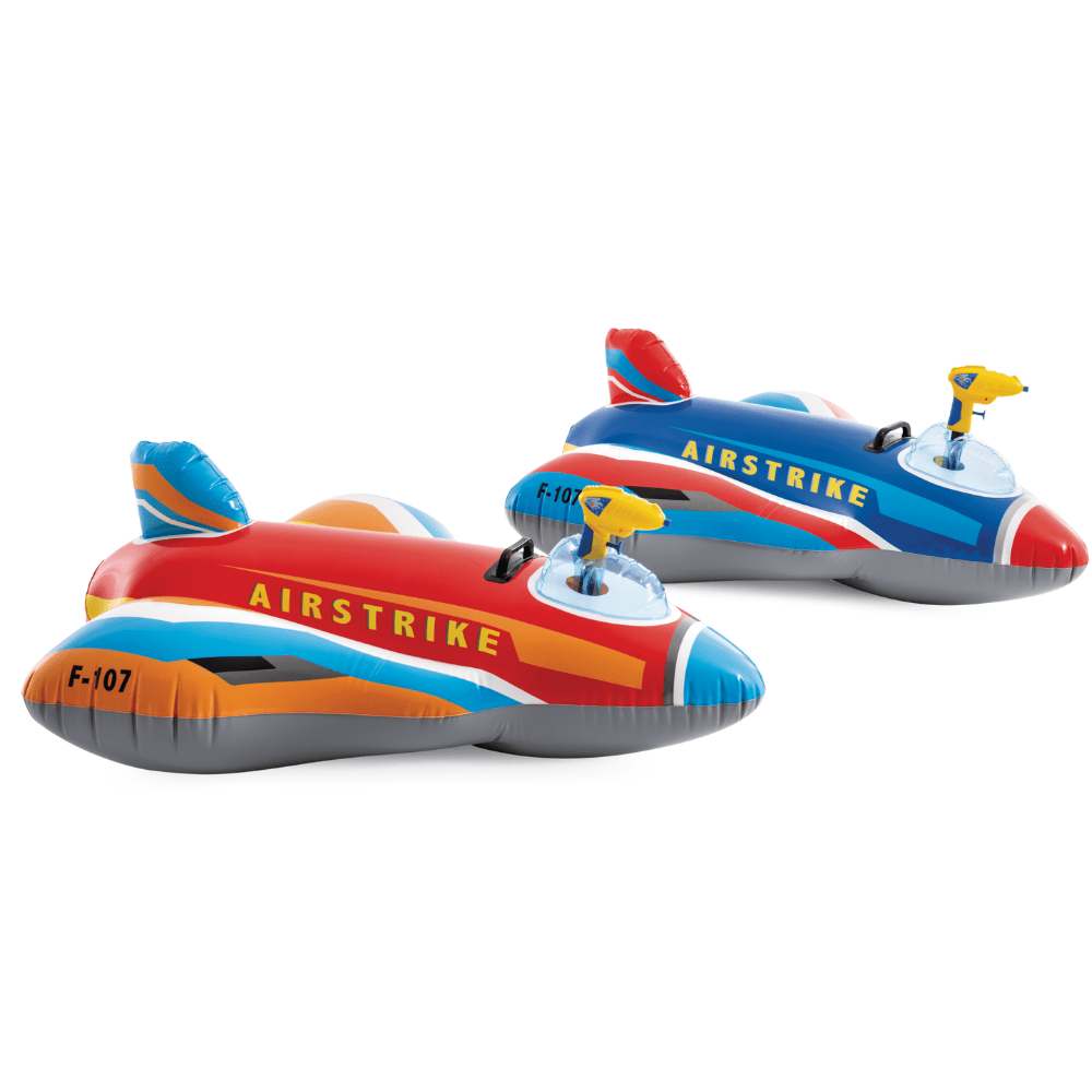 FLOTADOR INFLABLE INTEX AVION CON PISTOLA DE AGUA 117X104 CM JET FIGHTER RIDE ON ROJO - 7