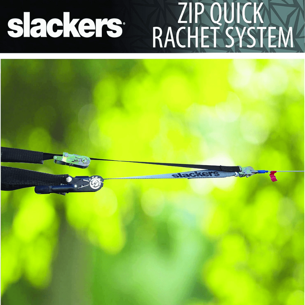 KIT TIROLESA 30,5 M CON FRENO SLACKERS RIDERZ ZIPLINE 100 FT. W/ SPRING BRAKE - 9