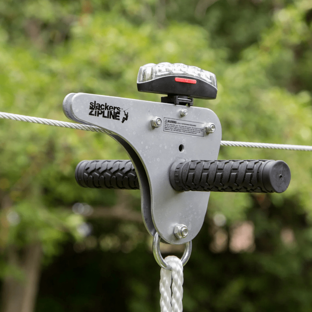 KIT TIROLESA 30,5 M CON FRENO SLACKERS RIDERZ ZIPLINE 100 FT. W/ SPRING BRAKE - 10