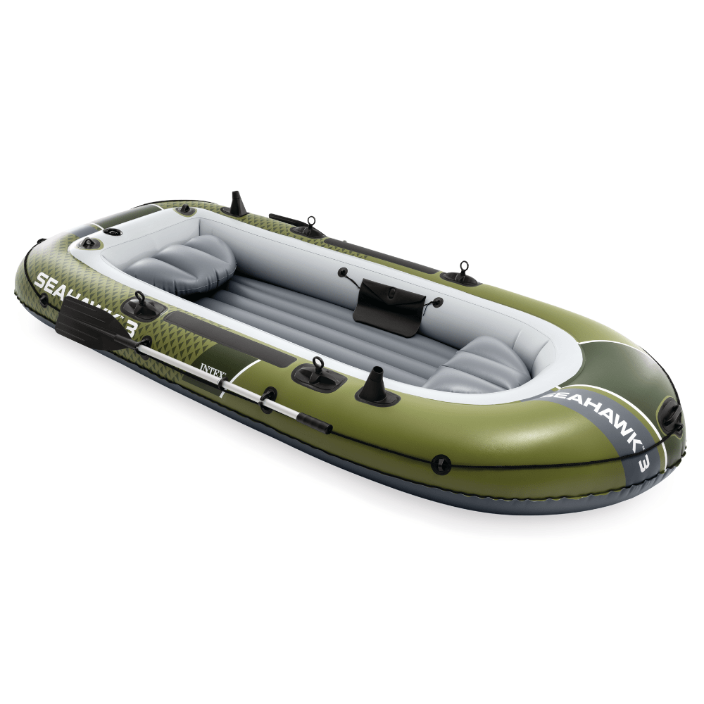 BOTE INFLABLE INTEX SEAHAWK 3 SET CAPACIDAD 360 KG + REMOS + INFLADOR - 7