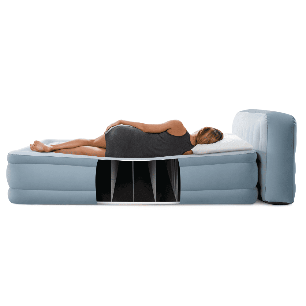 COLCHON INFLABLE ELE CTRICO INTEX 2 PLAZAS 152X203X46 CM RESPALDO QUEEN PLUSH HEADBOARD - 7
