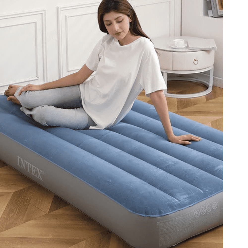 COLCHON INFLABLE INTEX 1.5 PLAZAS 99X191X25 CM CON BOMBA RECARGABLE PRESTIGE DOWNY AIRBED - 9