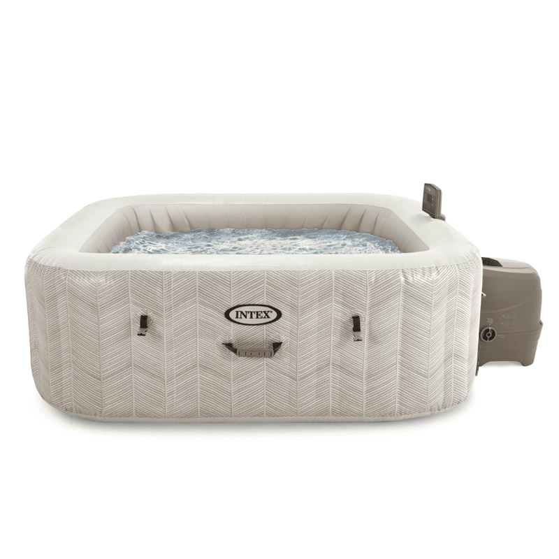 SPA HOT TUB INFLABLE INTEX CHEVRON DELUXE SQUARE BUBBLE SPA 6 PERSONAS - 1