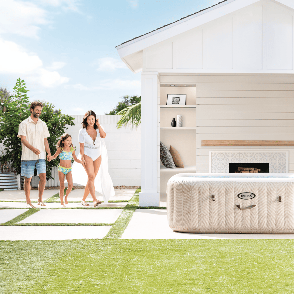 SPA HOT TUB INFLABLE INTEX CHEVRON DELUXE SQUARE BUBBLE SPA 6 PERSONAS - 5