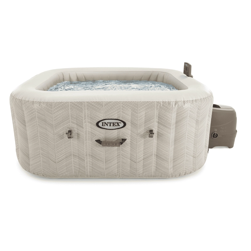 SPA HOT TUB INFLABLE INTEX CHEVRON DELUXE SQUARE BUBBLE SPA 4 PERSONAS - 1