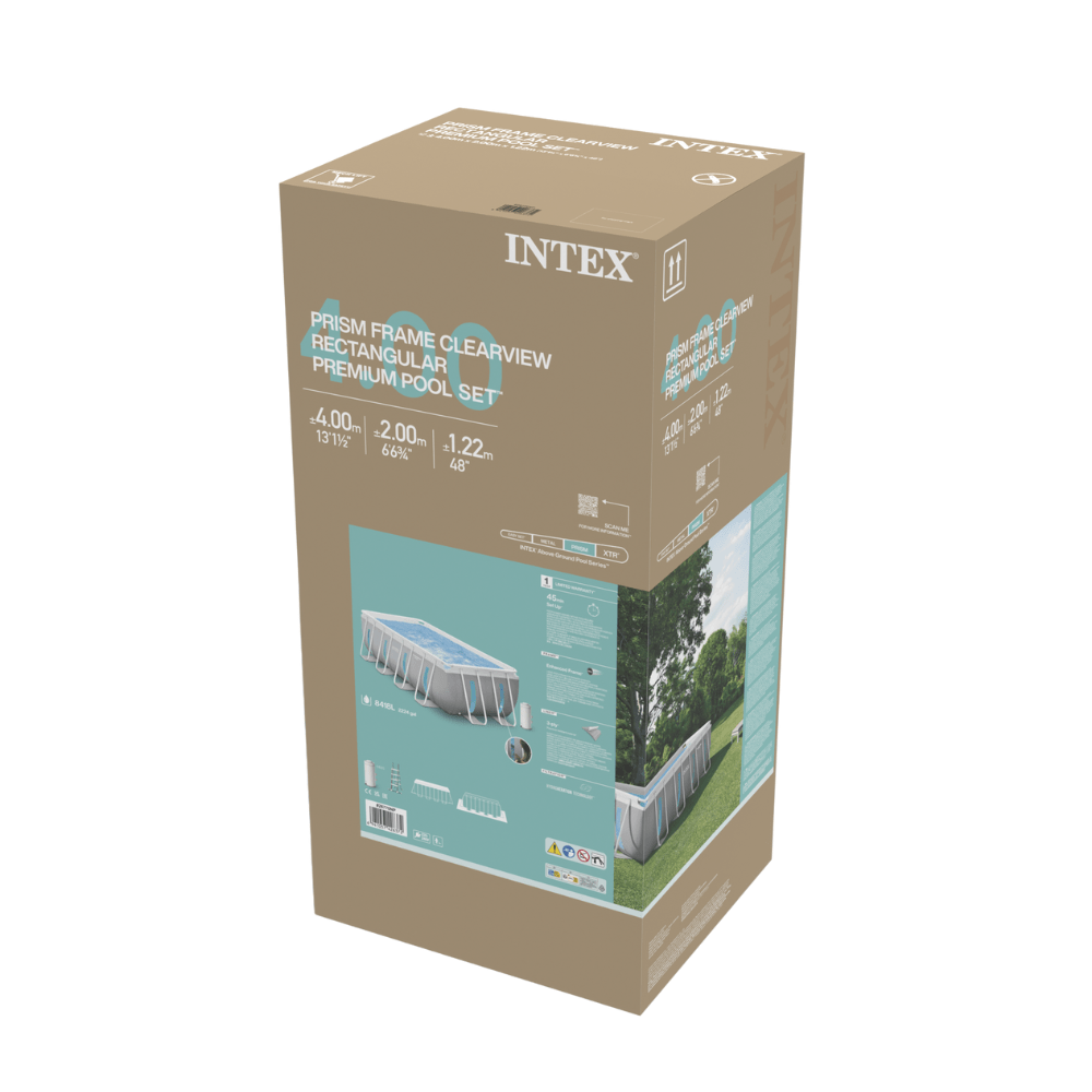 PISCINA ESTRUCTURAL INTEX CLEARVIEW SET 400X200X122 CM BOMBA + ESCALERA + COBERTOR - 2