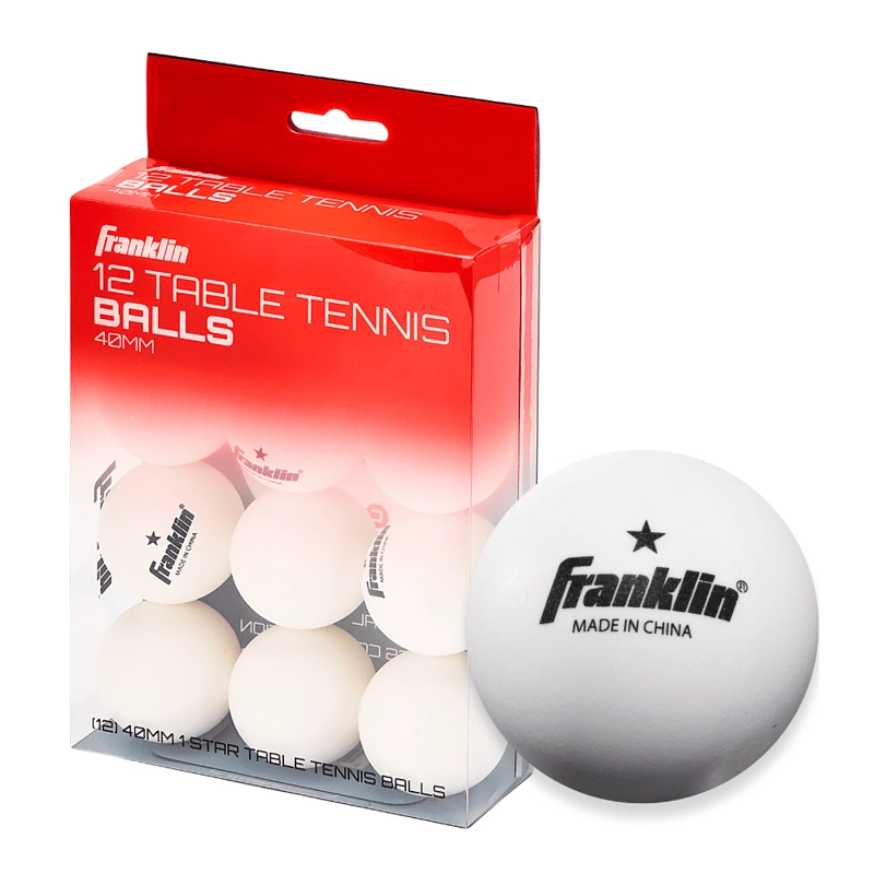 PELOTAS DE TENIS DE MESA FRANKLIN SPORTS 40MM 1 ESTRELLA BLANCA PACK 12 - 1