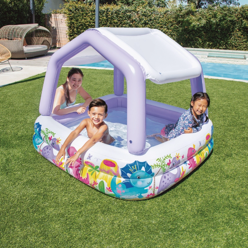 PISCINA INFANTIL INFLABLE INTEX TECHO DESMONTABLE 157X157X122 CM SUN SHADE - 11