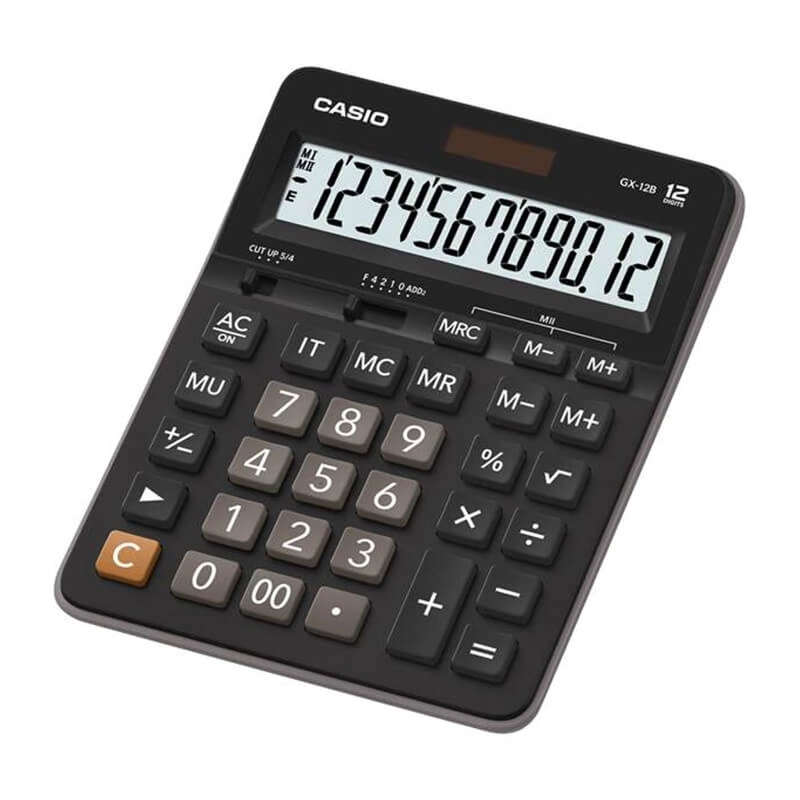 CALCULADORA DE ESCRITORIO CASIO GX-12B-BK-W-DC - 1