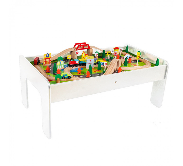 MESA TALBOT JUEGO MUNDO TREN BLANCO - 1