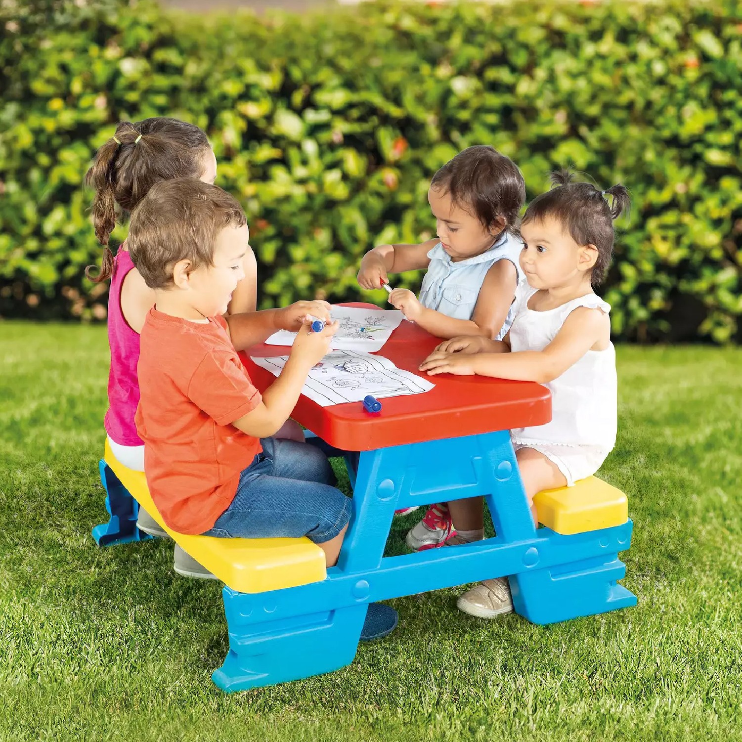 MESA PICNIC HOBBY MARKET DL3008 AZUL PARA 4 PERSONAS - 2
