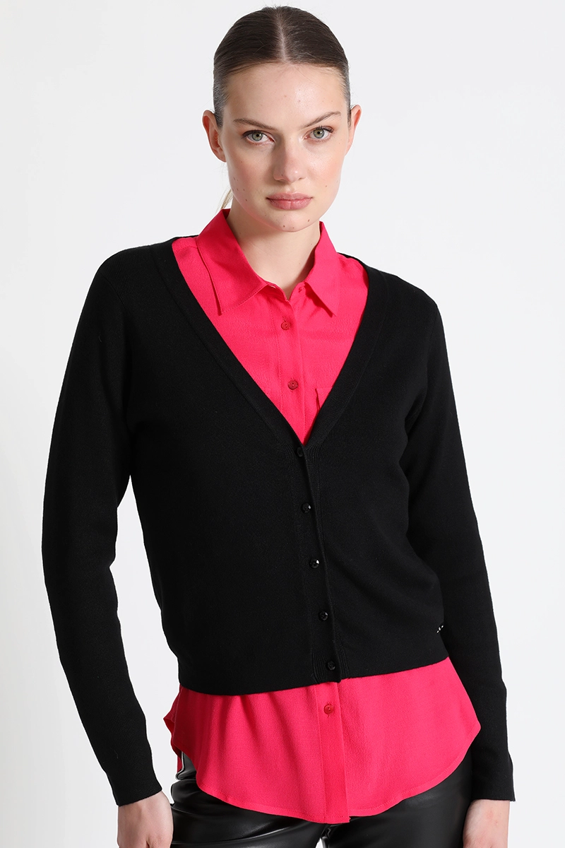 CARDIGAN TEJIDO NEGRO LIOLA - 1