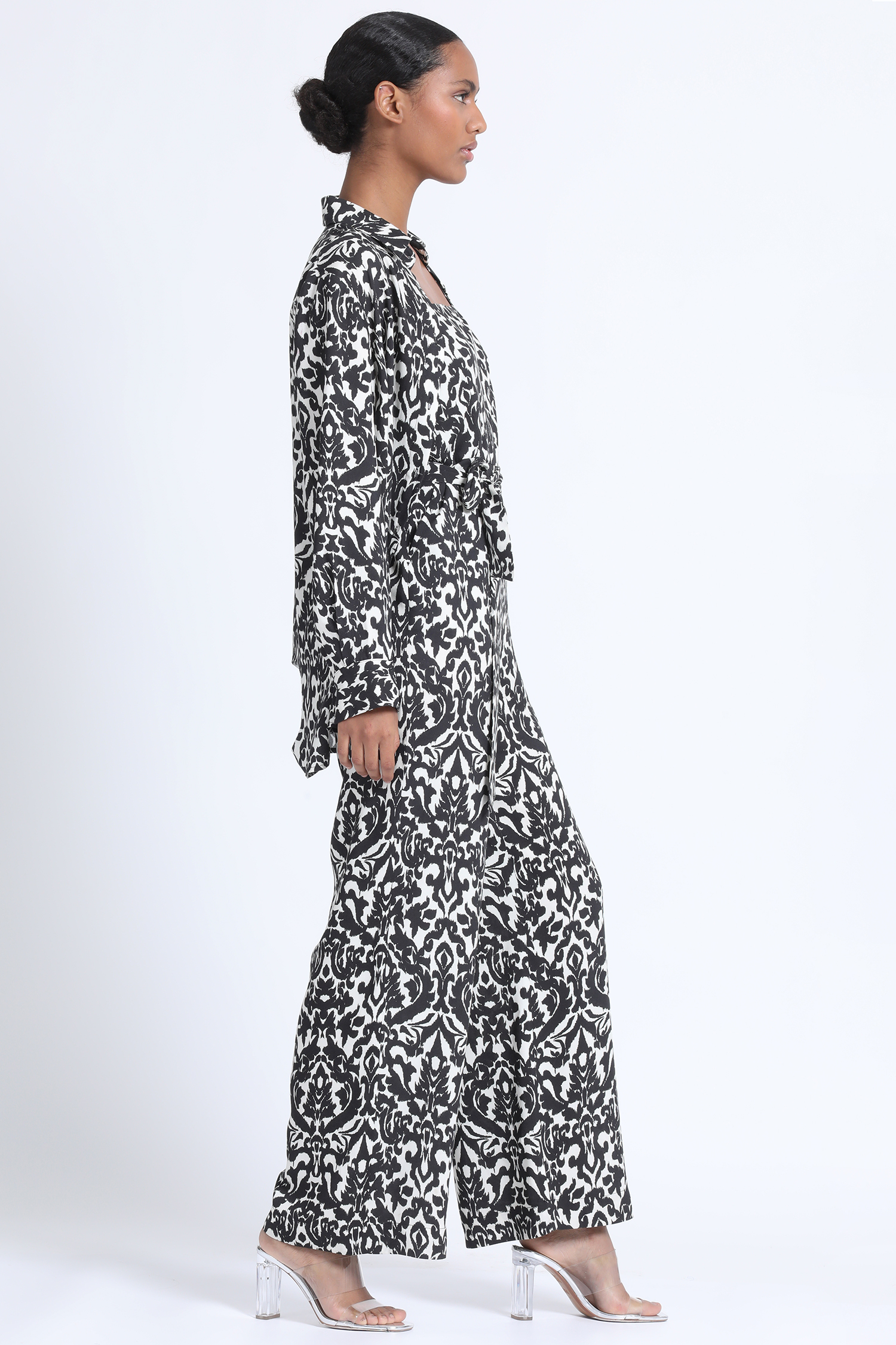 CAMISA LARGA ESTAMPADA NEGRO LIOLA - 4