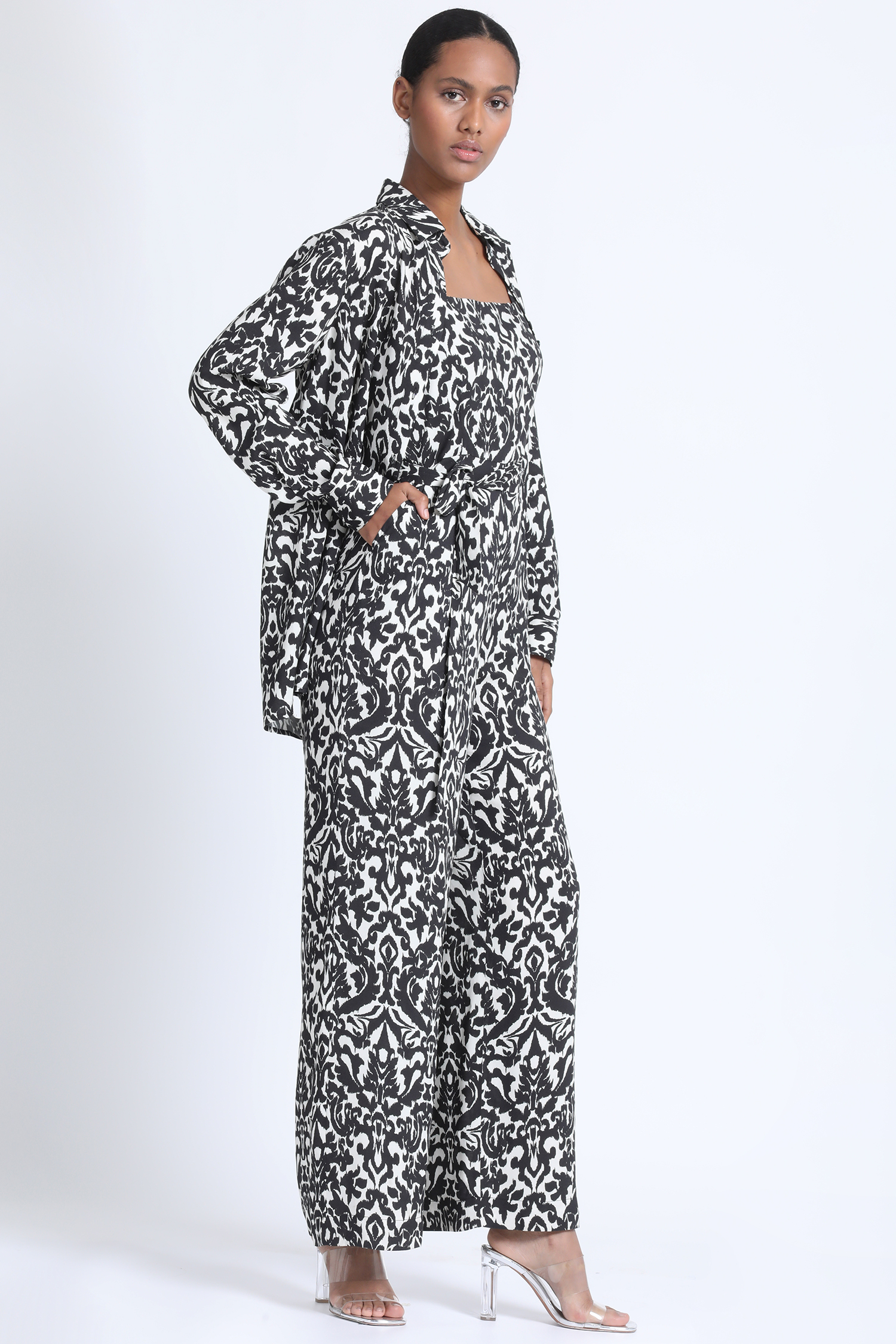 CAMISA LARGA ESTAMPADA NEGRO LIOLA - 5