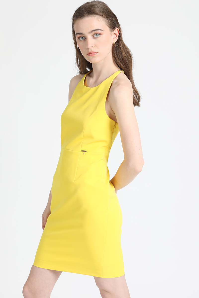 VESTIDO MUJER LIOLA AMARILLO STRASS HALTER - 2