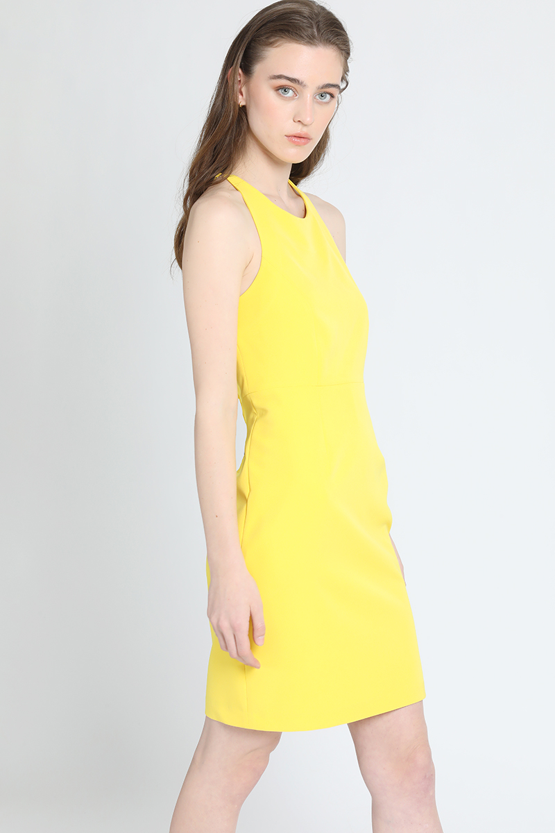 VESTIDO MUJER LIOLA AMARILLO STRASS HALTER - 3