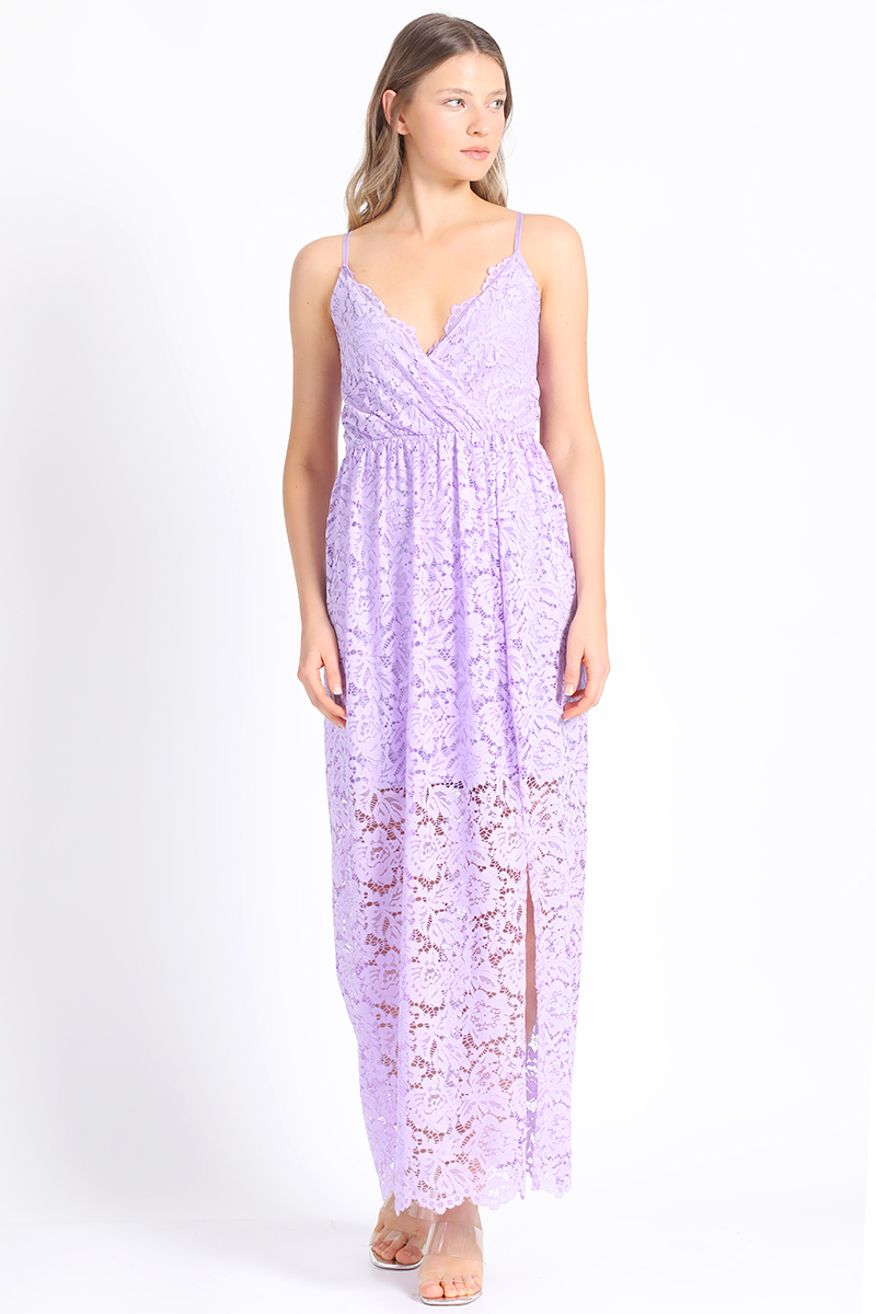 VESTIDO MAXI MUJER LIOLA LILA ENCAJE - 1