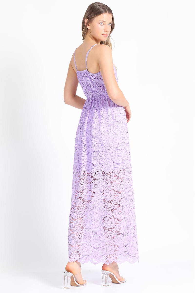 VESTIDO MAXI MUJER LIOLA LILA ENCAJE - 3