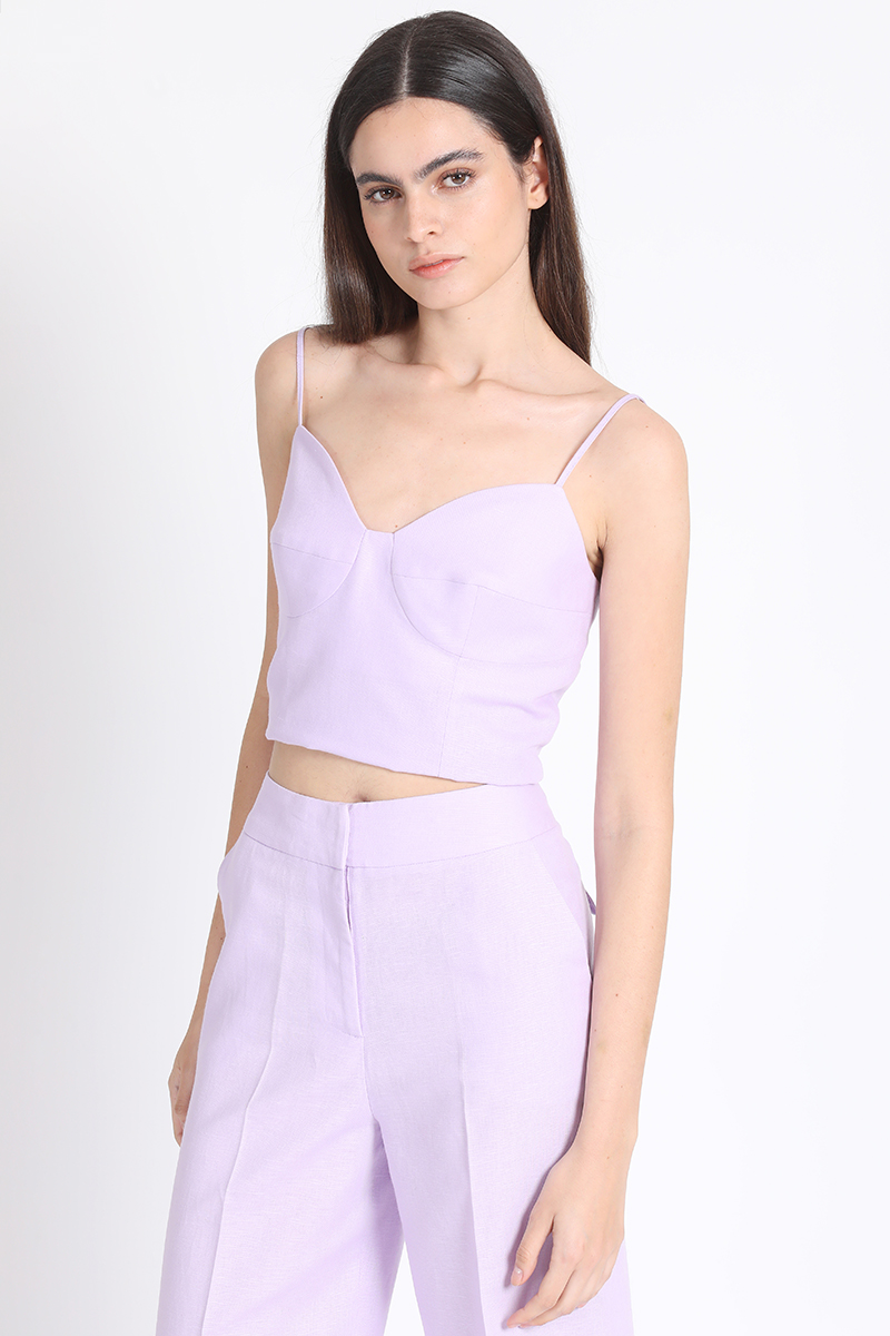 TOP CROP CORSE LINO LILA LIOLA - 3