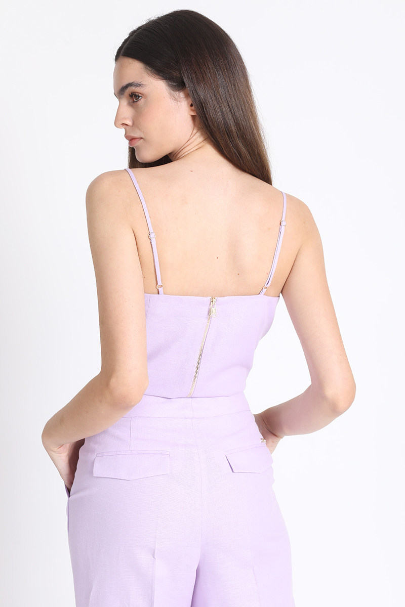 TOP CROP CORSE LINO LILA LIOLA - 5