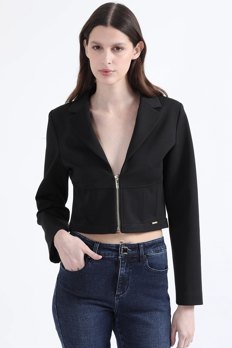 BLAZER CROPPED, CORTES CORSE, NEGRO LIOLA - 2