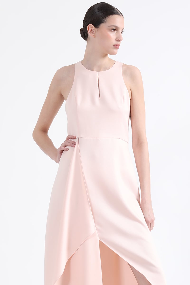 VESTIDO MAXI MUJER LIOLA ROSA RUCHA ASIMETRICA - 2