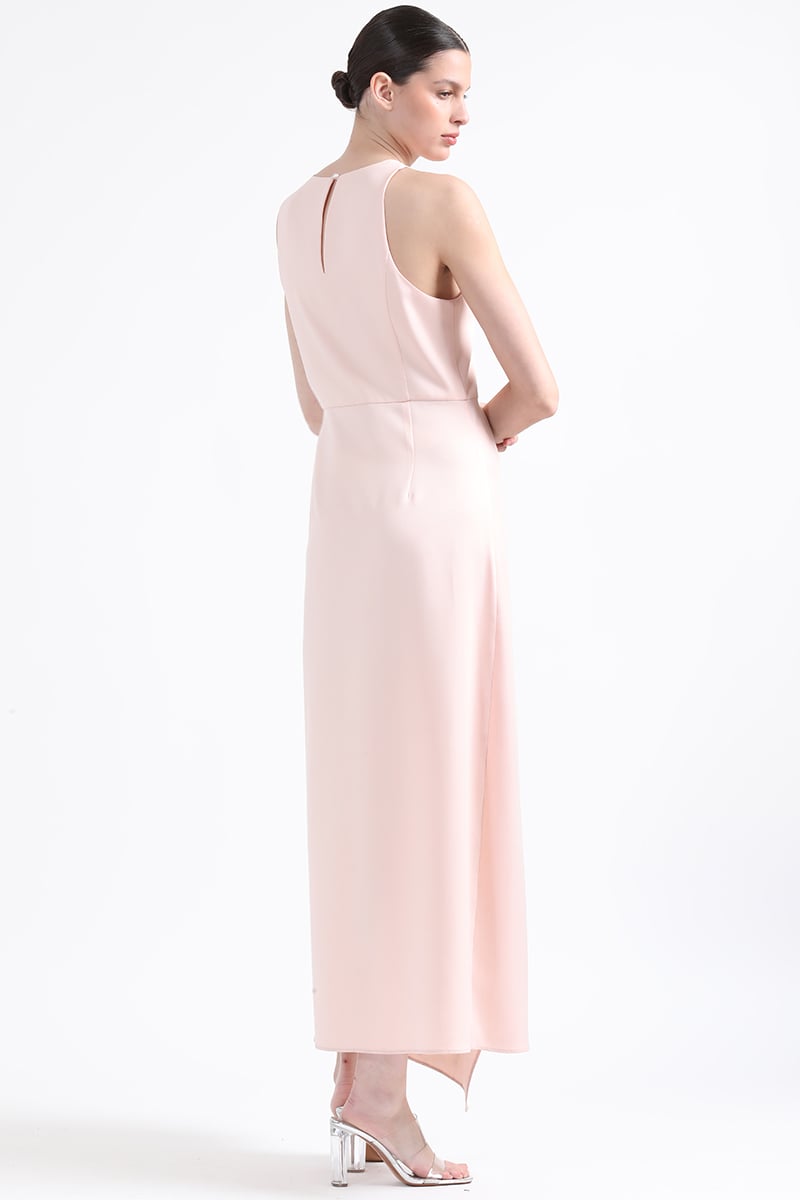 VESTIDO MAXI MUJER LIOLA ROSA RUCHA ASIMETRICA - 5