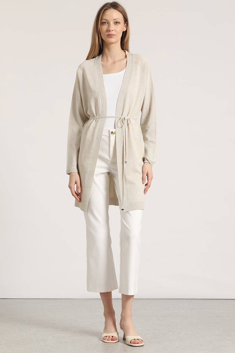 TAPADO LARGO CON HILO METALIZADO LIOLA MUJER BEIGE - 1
