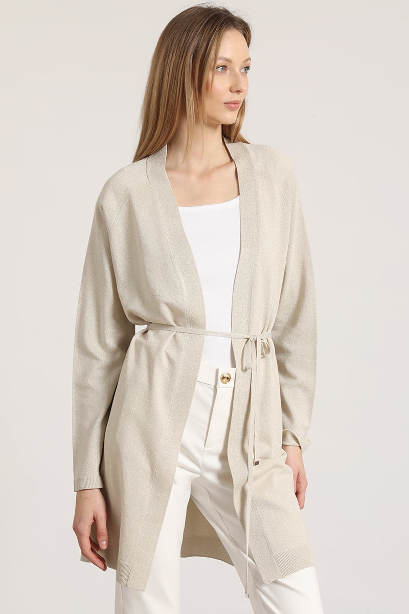 TAPADO LARGO CON HILO METALIZADO LIOLA MUJER BEIGE - 2