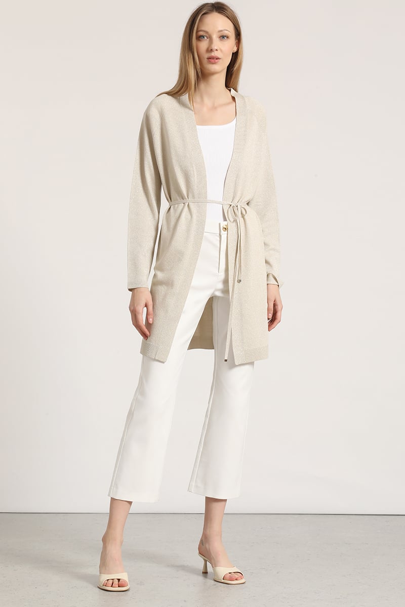 TAPADO LARGO CON HILO METALIZADO LIOLA MUJER BEIGE - 4