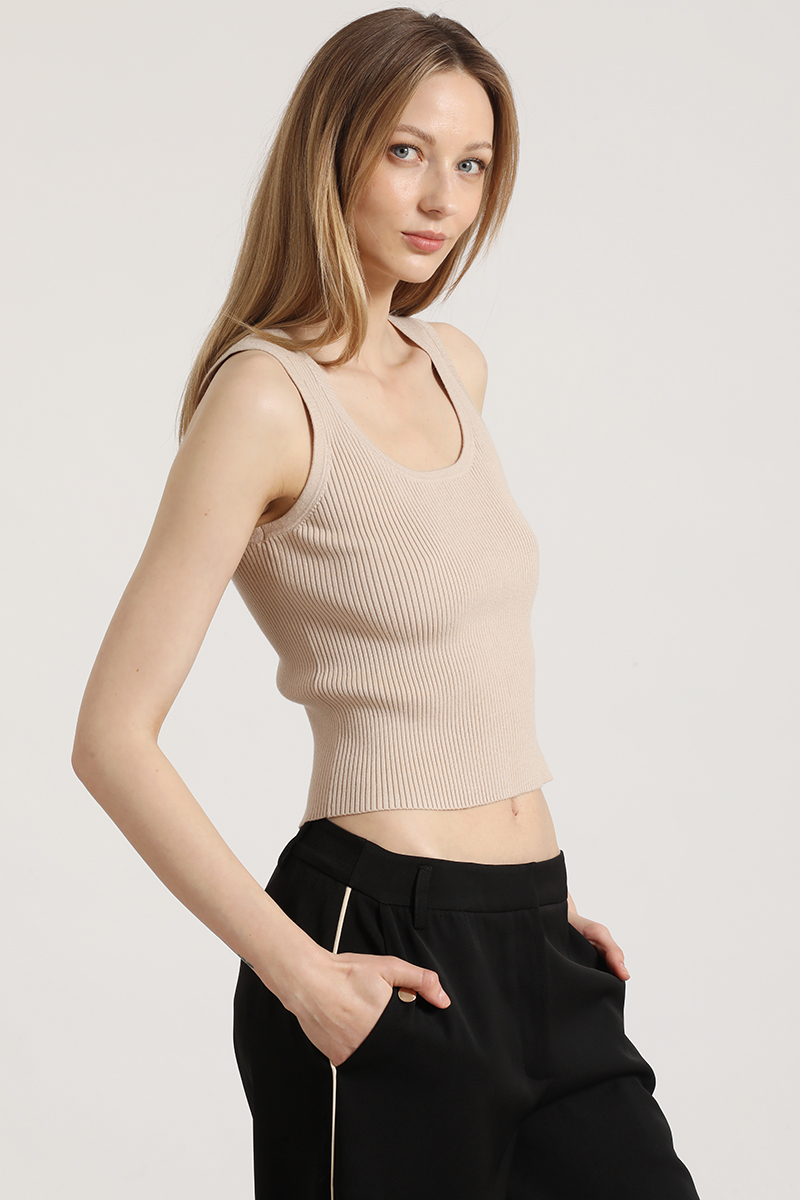 POLERA TEJIDA PUNTO LIOLA MUJER BEIGE - 3
