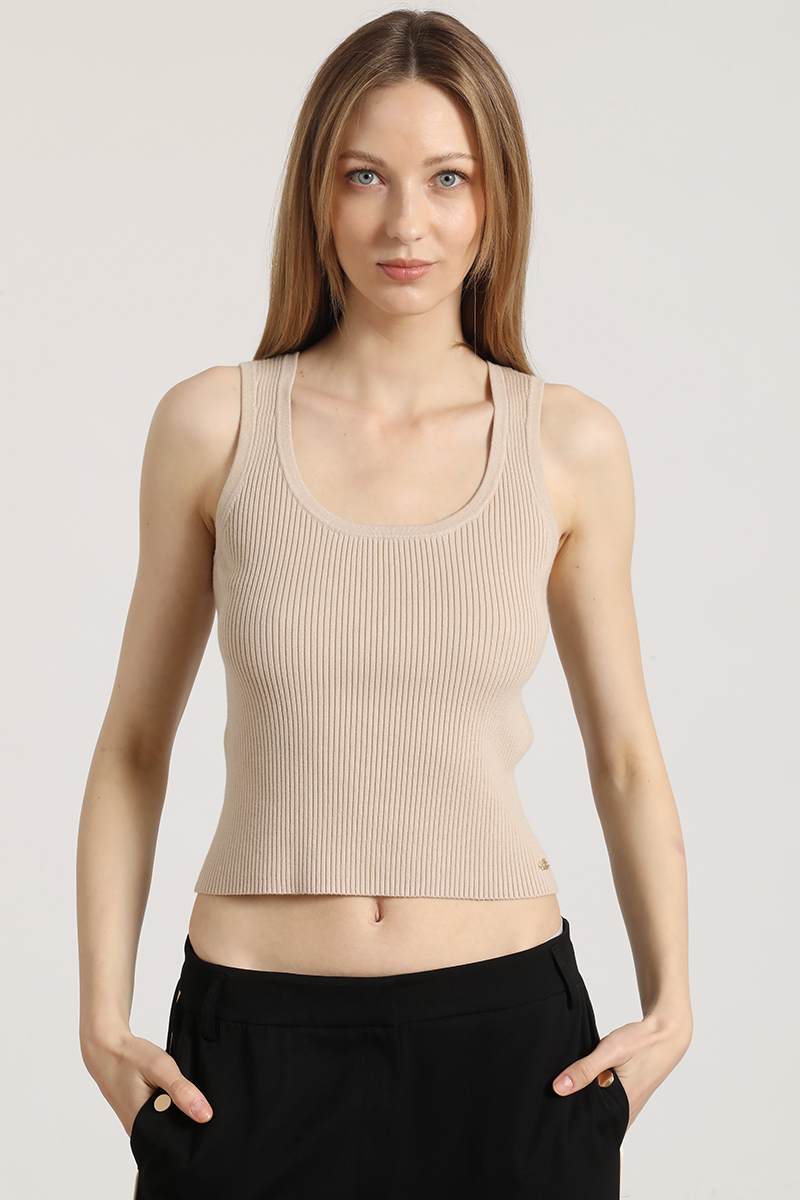 POLERA TEJIDA PUNTO LIOLA MUJER BEIGE - 5