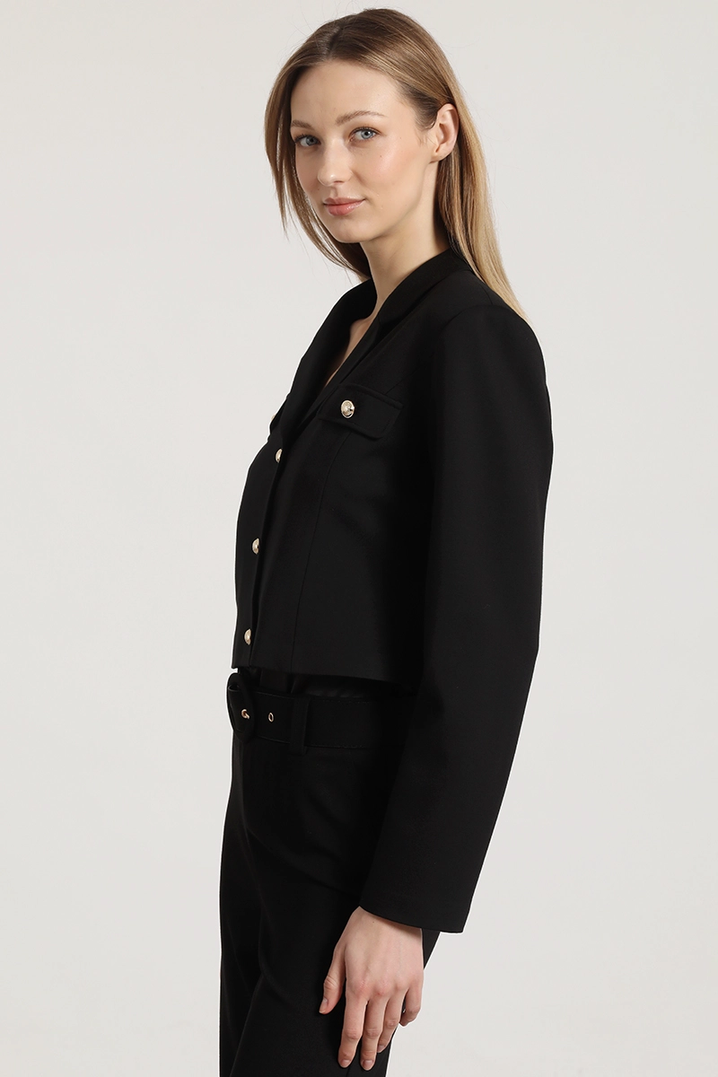 CHAQUETA CROPPED LIOLA MUJER NEGRO - 3