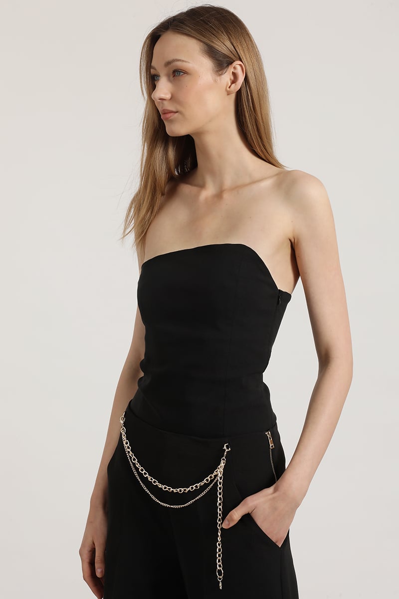TOP STRAPLESS LIOLA MUJER NEGRO - 2