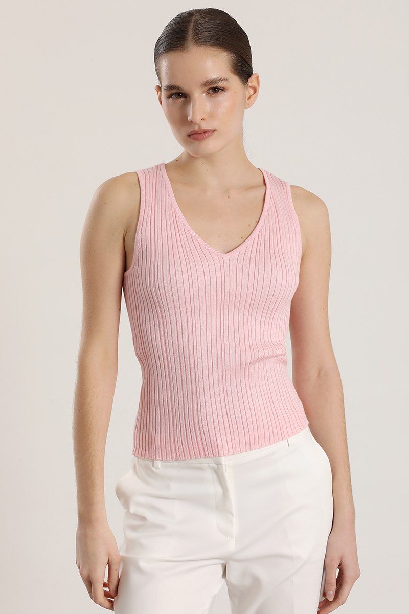 TOP TEJIDO LUREX LIOLA MUJER ROSA - 1