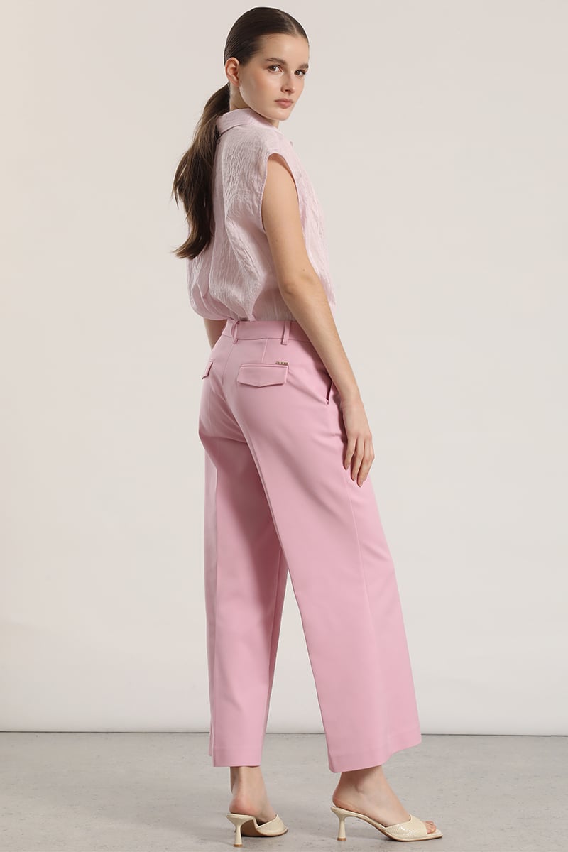 PANTALON ANCHO CROPPED LIOLA MUJER ROSA - 5
