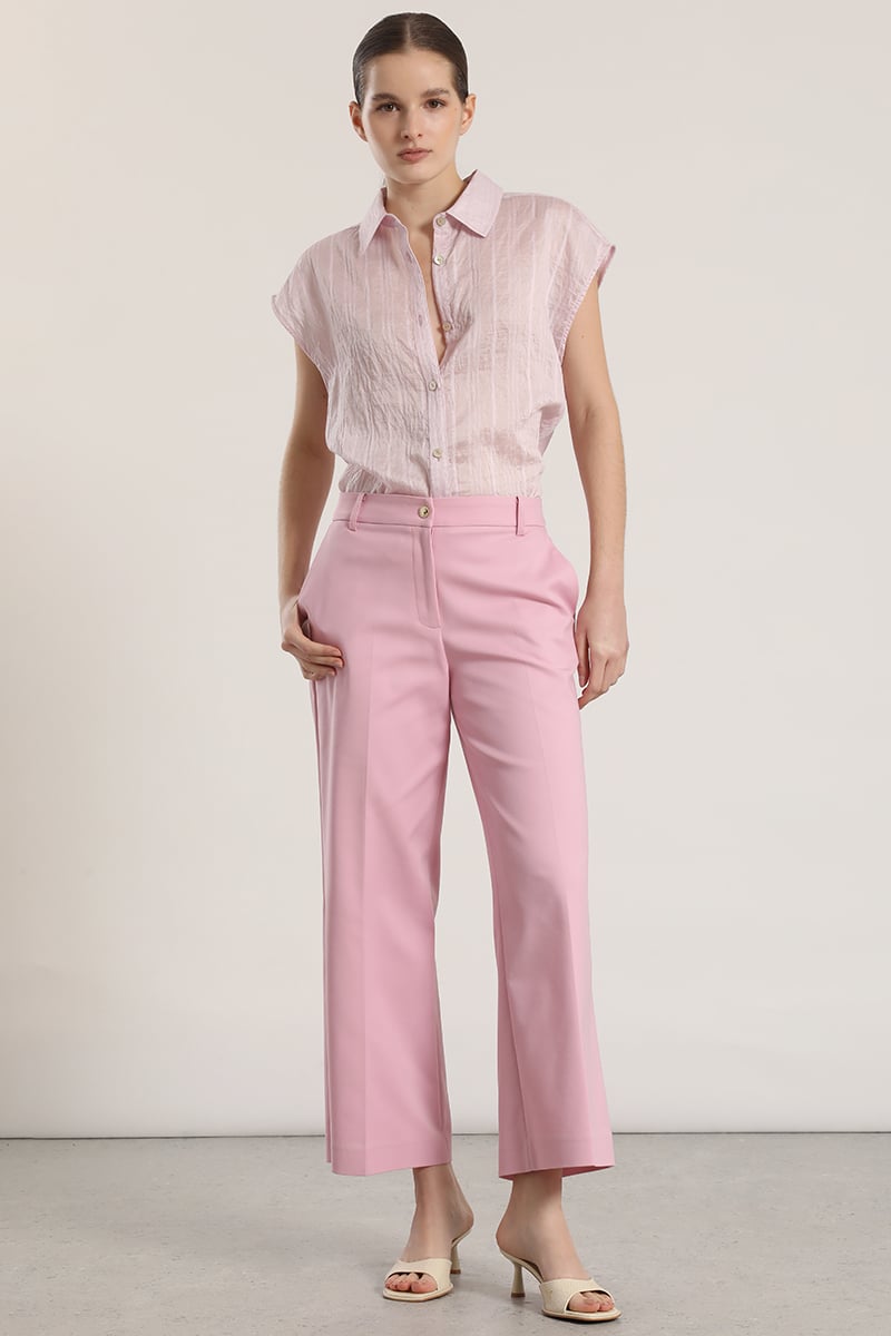 PANTALON ANCHO CROPPED LIOLA MUJER ROSA - 6